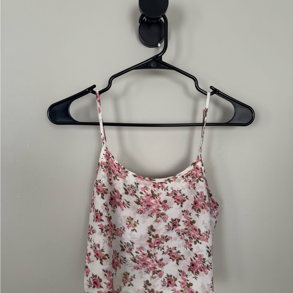 Forever 21 Red and White Fitted Crop Camisole